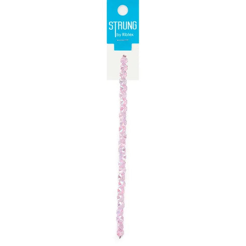 Pink AB Colour Flower Shape Strung Beads